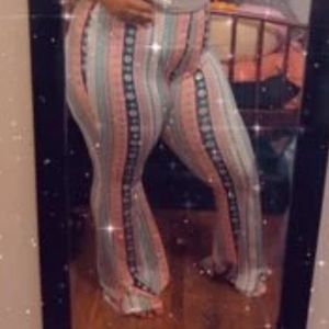 SHEIN Flare Leg Tribal Stretch Pants